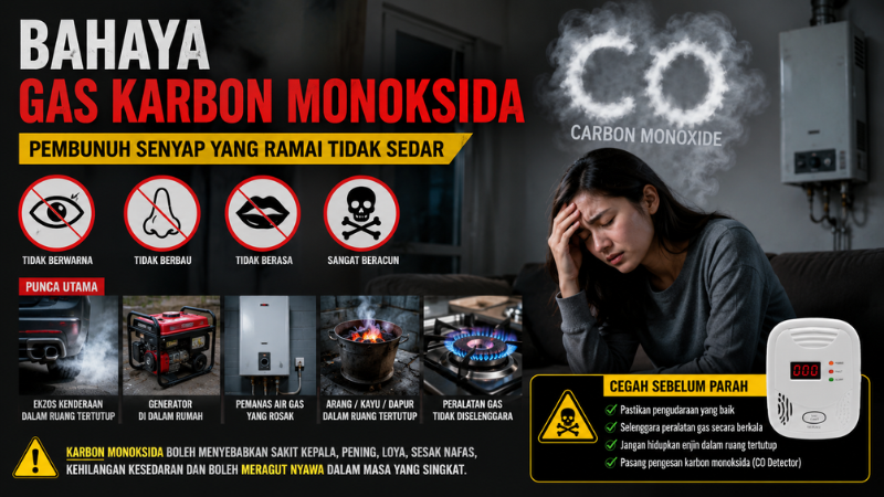 Bahaya Gas Karbon Monoksida: Pembunuh Senyap Yang Ramai Tidak Sedar