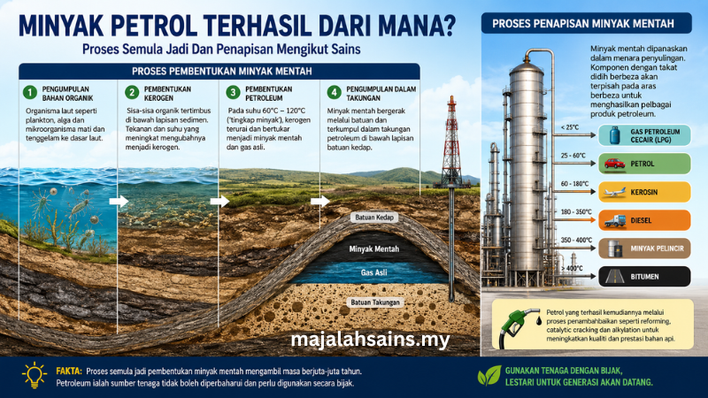 Minyak Petrol Terhasil Dari Mana? Ketahui Jawapan Mengikut Sains